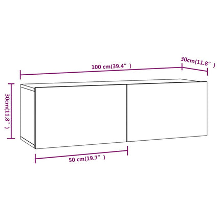 tv-skabssæt 8 dele konstrueret træ hvid