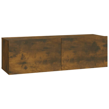 væghængt tv-bord 37x37x72 cm konstrueret træ røget egetræ