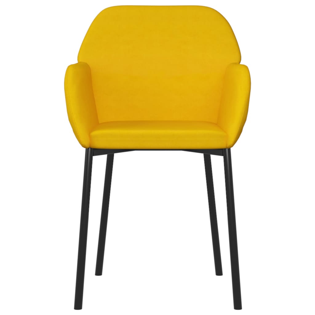 spisebordsstole 2 stk. fløjl gul