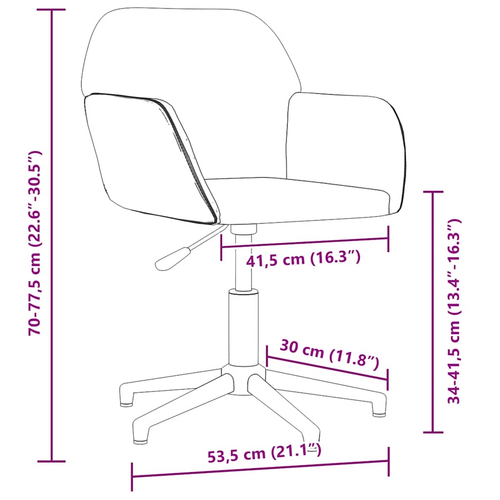 drejelig kontorstol stof cremefarvet billede