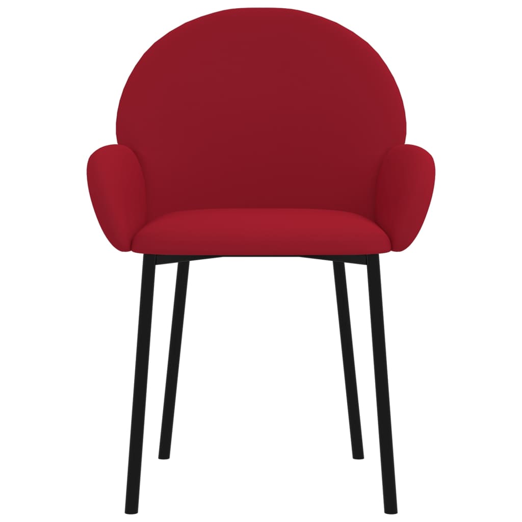 spisebordsstole 2 stk. fløjl vinrød