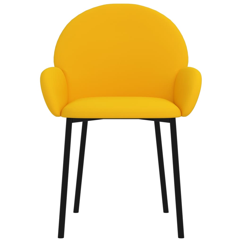 spisebordsstole 2 stk. fløjl gul