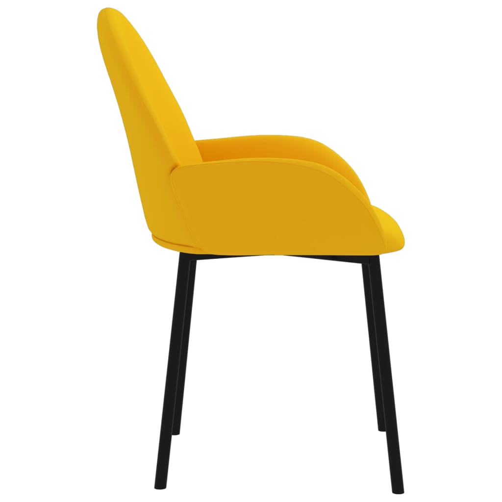 spisebordsstole 2 stk. fløjl gul