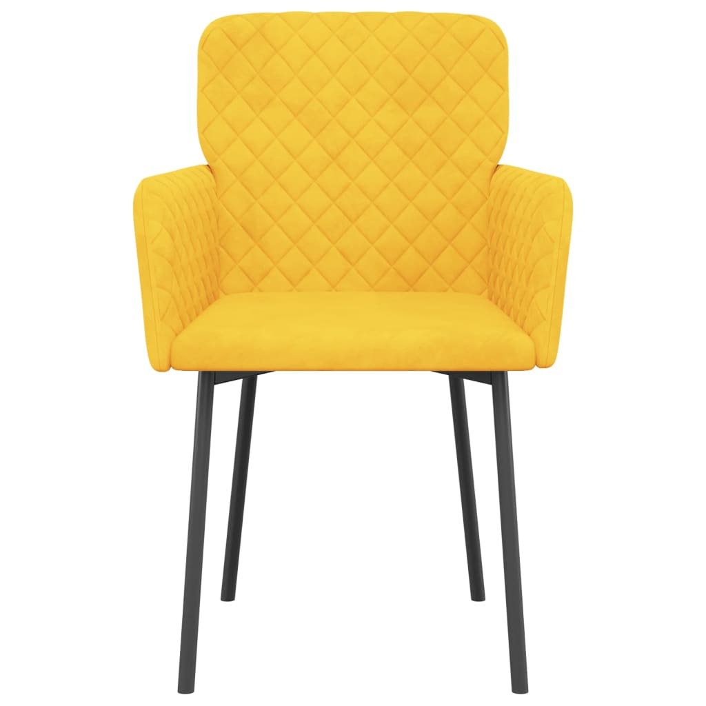 spisebordsstole 2 stk. fløjl gul