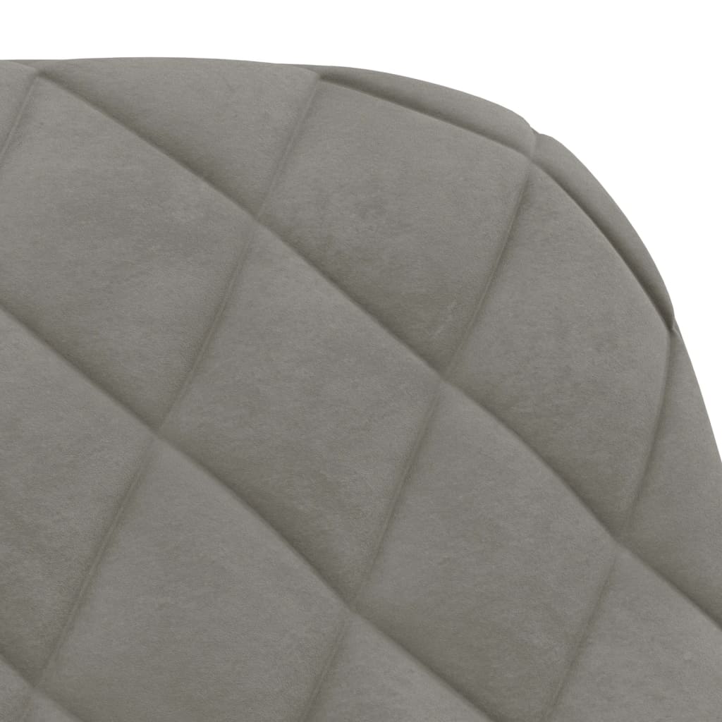 drejelige spisebordsstole 2 stk. fløjl lysegrå