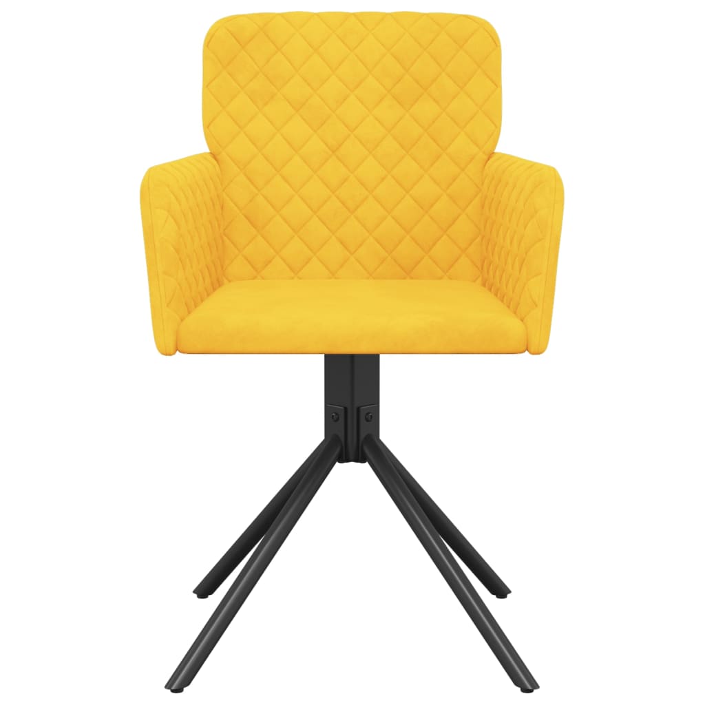 drejelige spisebordsstole 2 stk. fløjl gul