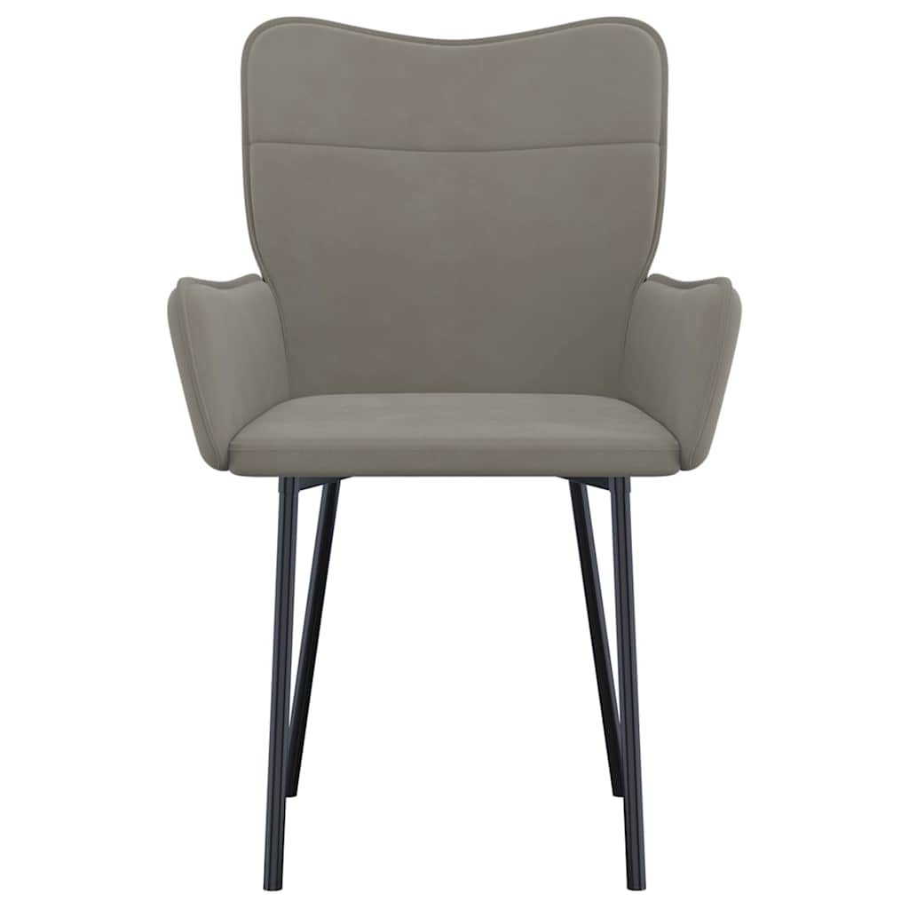 spisebordsstole 2 stk. fløjl lysegrå