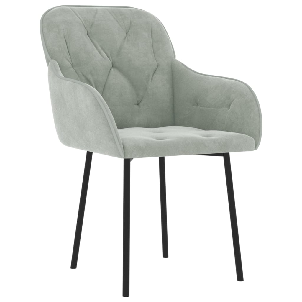 spisebordsstole 2 stk. fløjl lysegrå