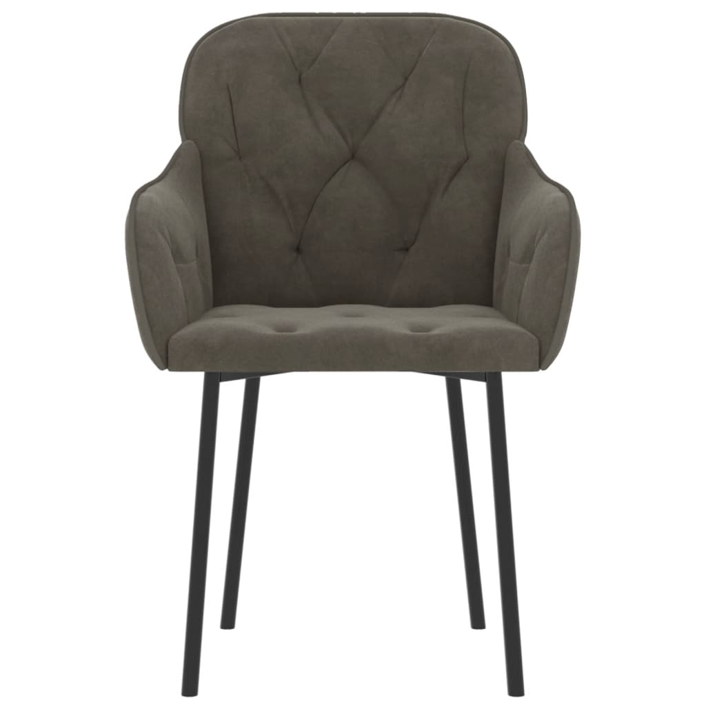 spisebordsstole 2 stk. fløjl mørkegrå