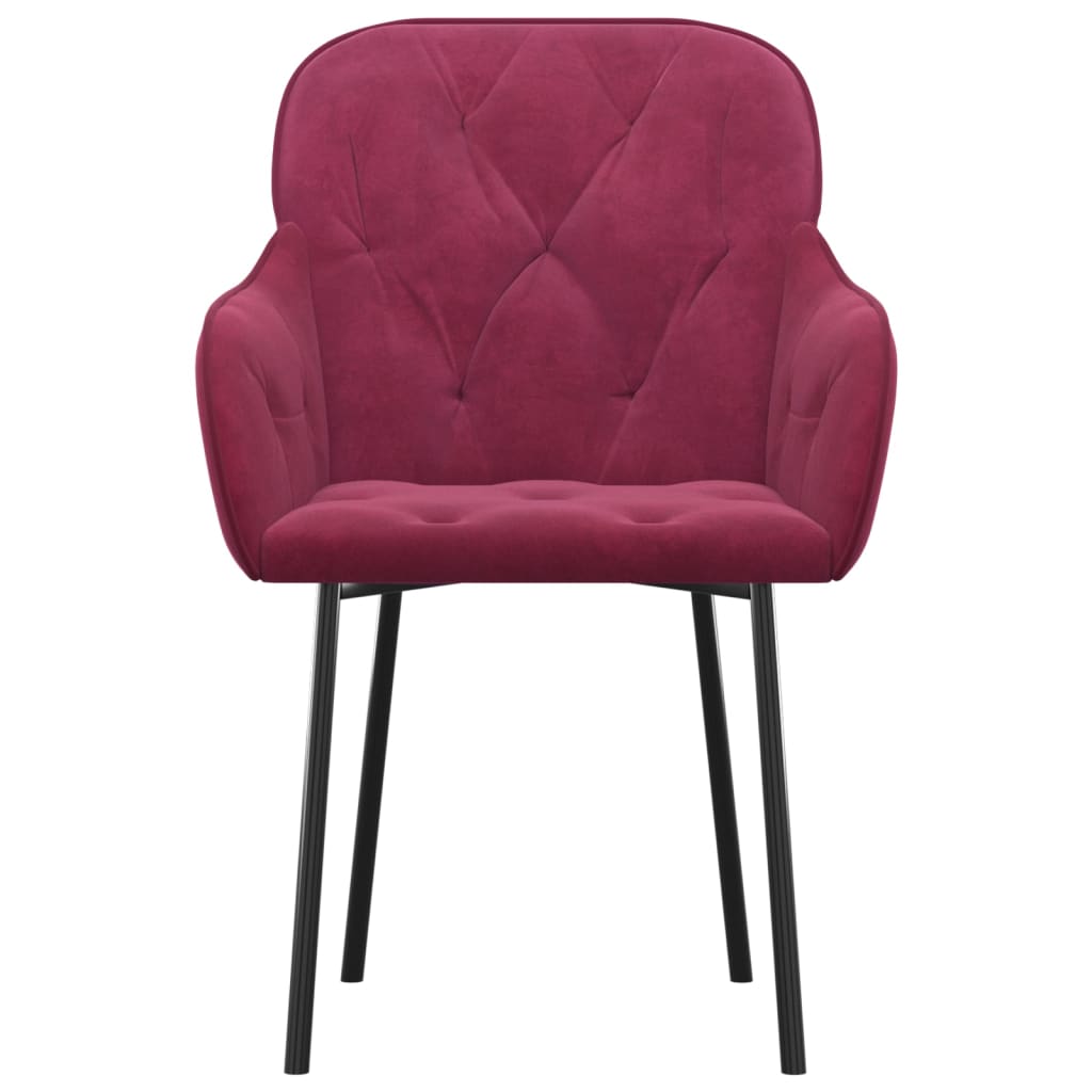 spisebordsstole 2 stk. fløjl vinrød