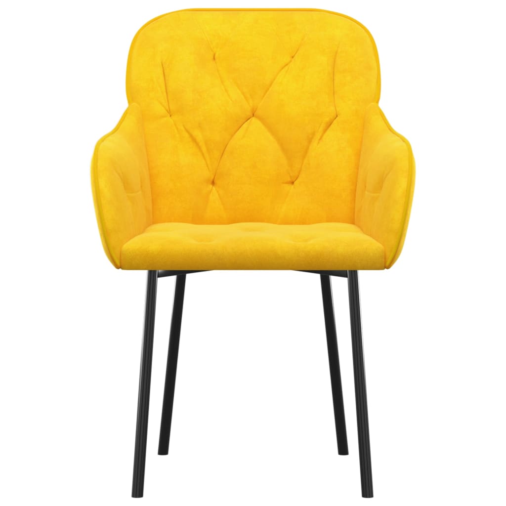 spisebordsstole 2 stk. fløjl gul