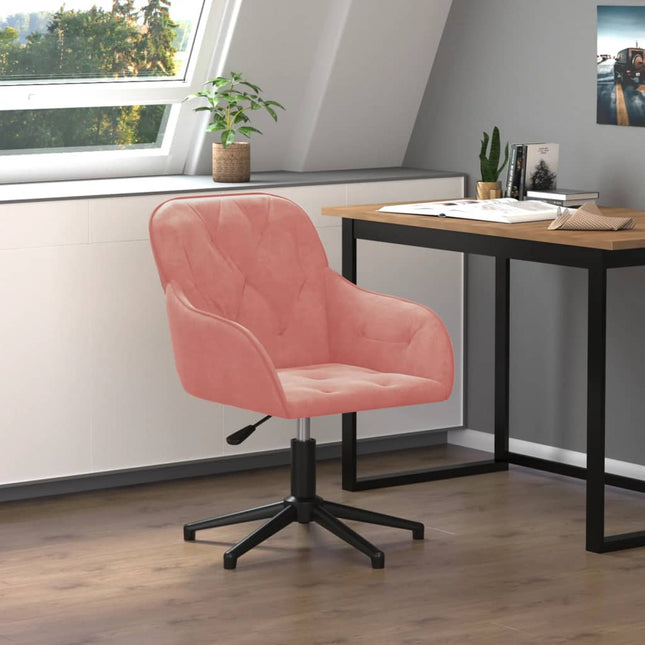 drejelig kontorstol fløjl pink