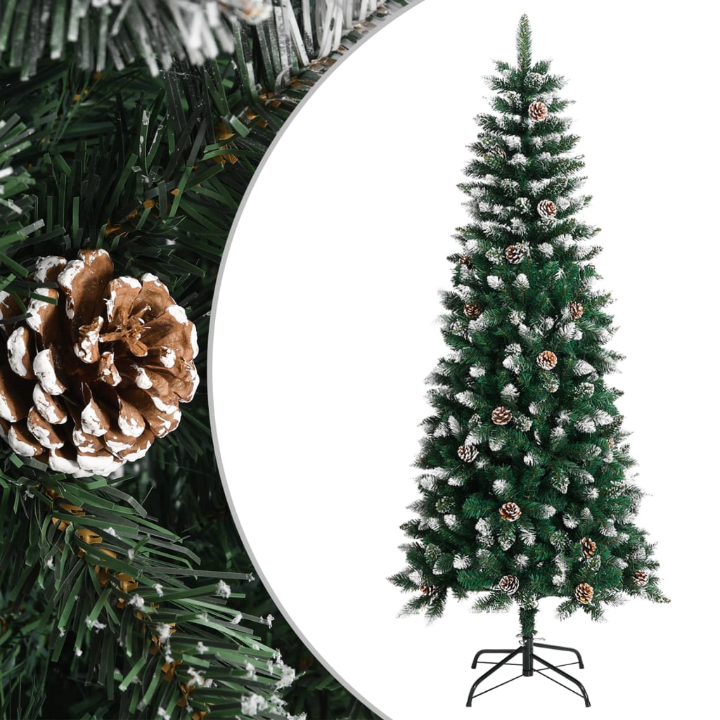 kunstigt juletræ med juletræsfod 180 cm PVC grøn