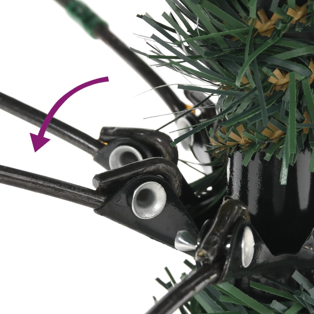 kunstigt juletræ med juletræsfod 180 cm PVC grøn