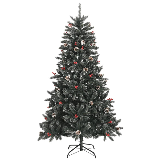 kunstigt juletræ med juletræsfod 150 cm PVC grøn
