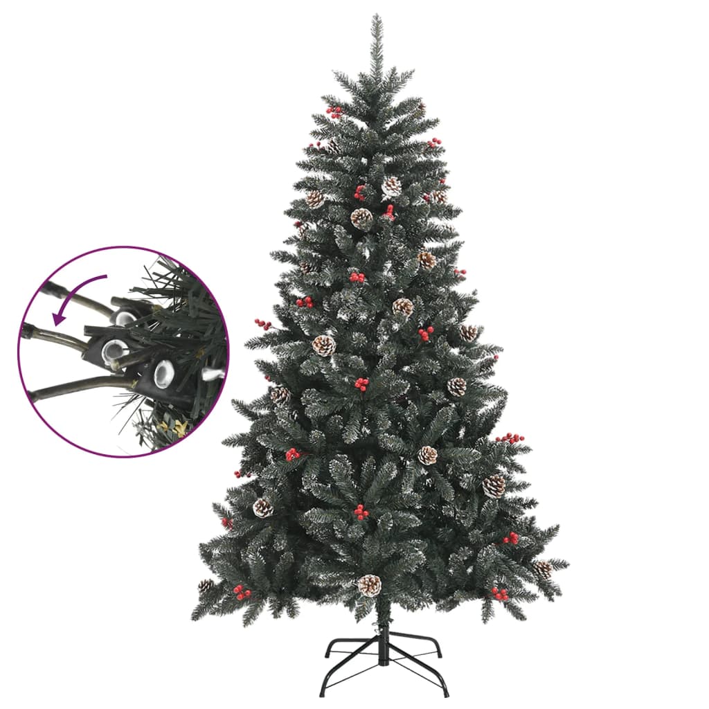 kunstigt juletræ med juletræsfod 150 cm PVC grøn