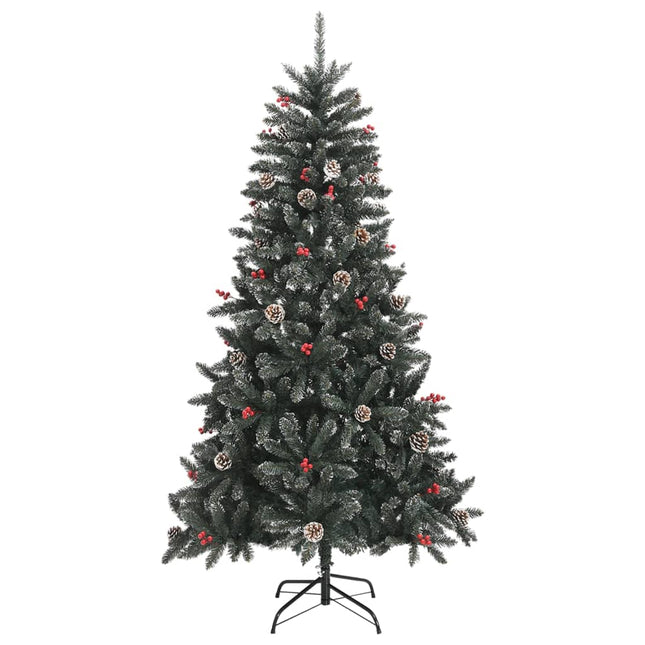 kunstigt juletræ med juletræsfod 180 cm PVC grøn
