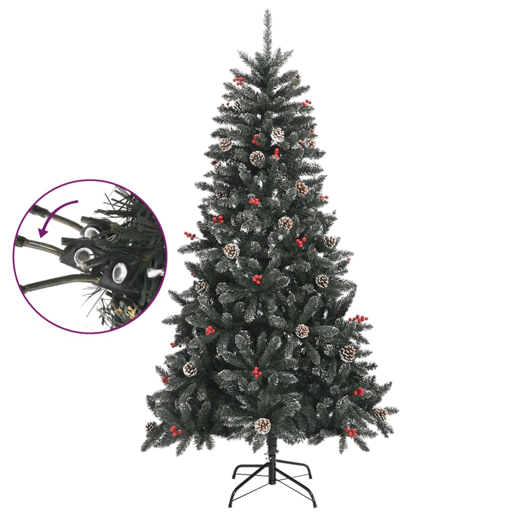 kunstigt juletræ med juletræsfod 180 cm PVC grøn