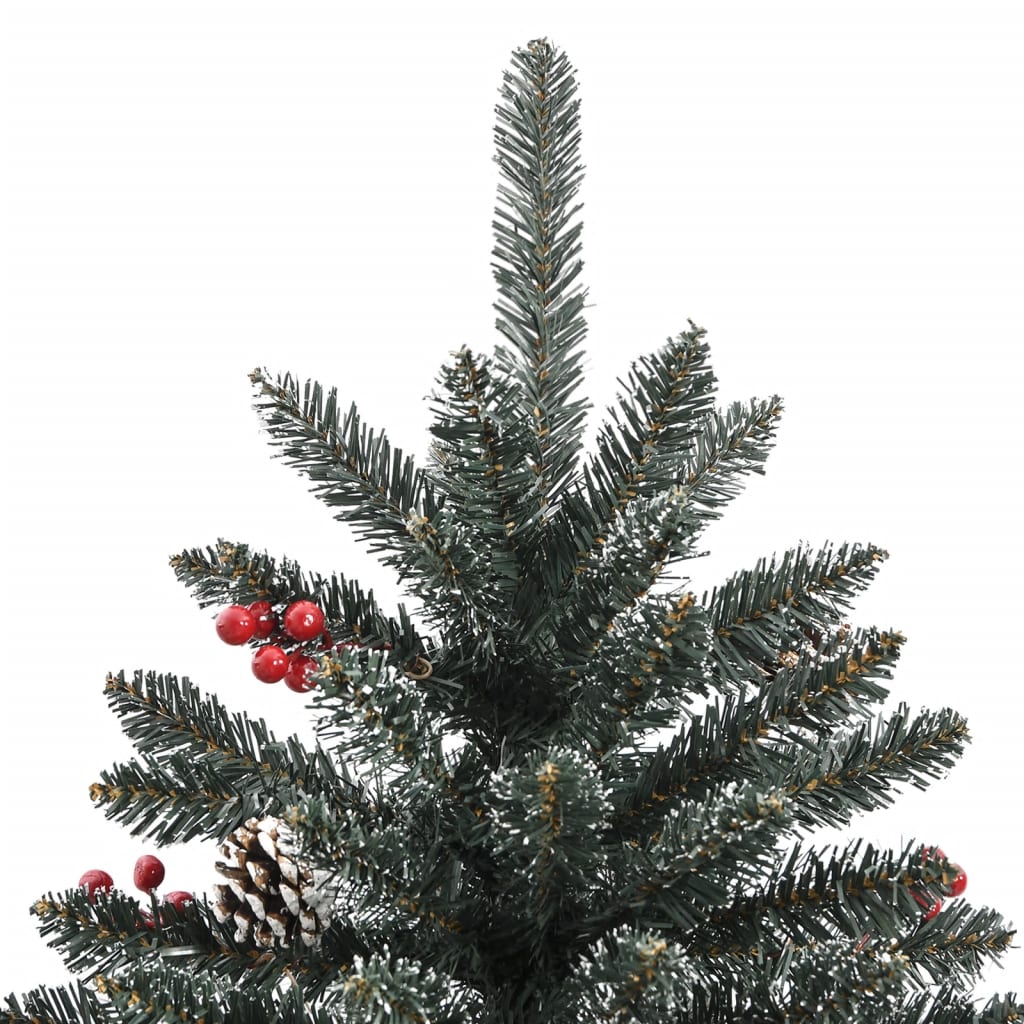 kunstigt juletræ med juletræsfod 180 cm PVC grøn