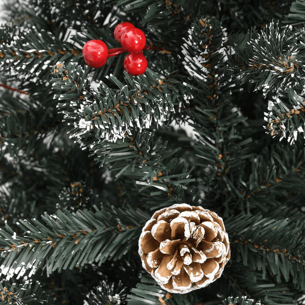 kunstigt juletræ med juletræsfod 180 cm PVC grøn