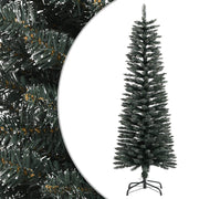 kunstigt smalt juletræ med juletræsfod 120 cm PVC grøn