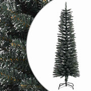 kunstigt smalt juletræ med juletræsfod 150 cm PVC grøn