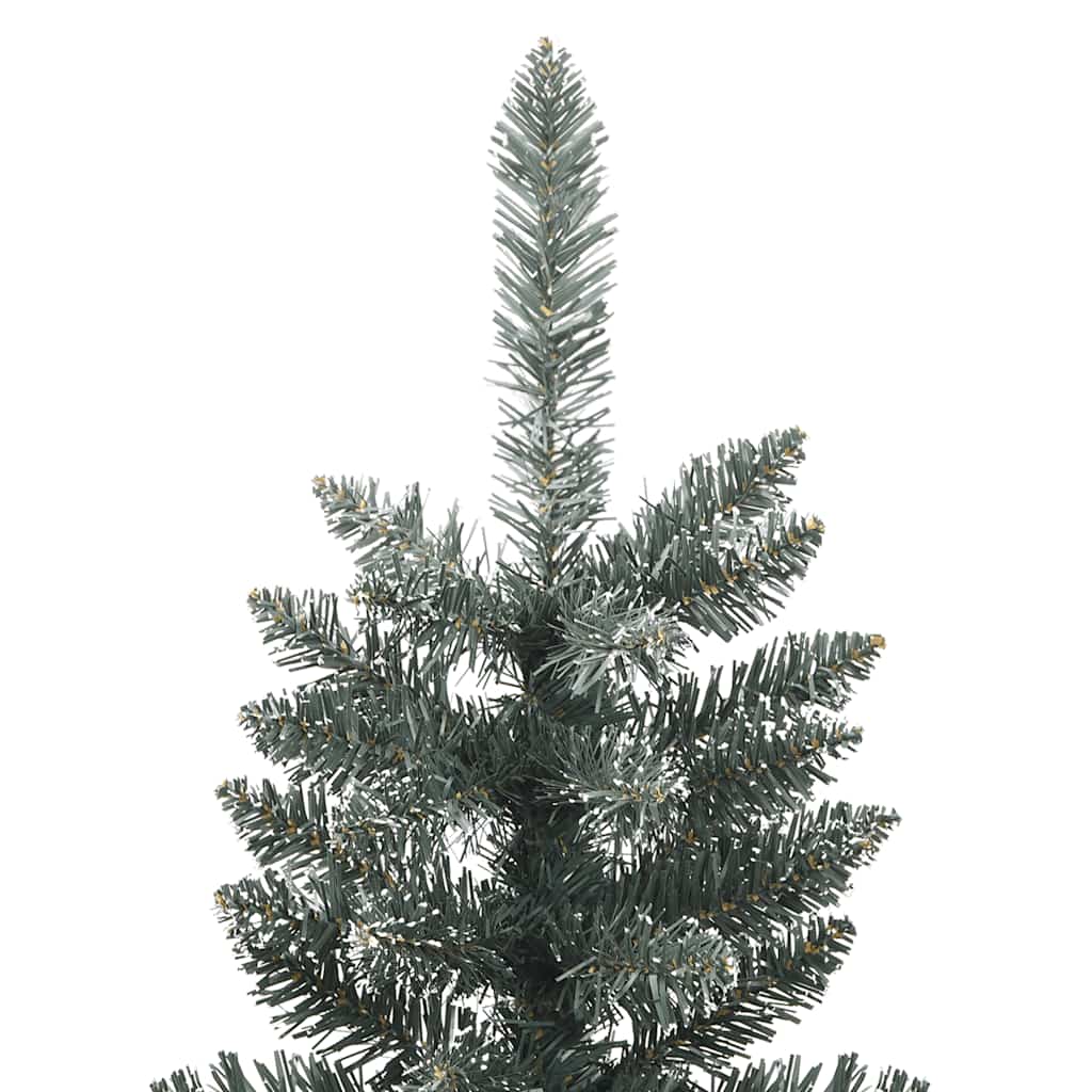 kunstigt smalt juletræ med juletræsfod 150 cm PVC grøn