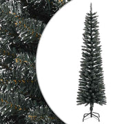kunstigt smalt juletræ med juletræsfod 180 cm PVC grøn