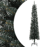 kunstigt smalt juletræ med juletræsfod 240 cm PVC grøn