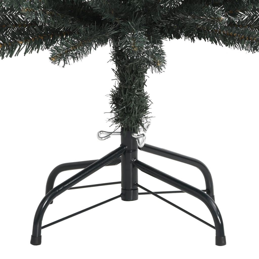 kunstigt smalt juletræ med juletræsfod 240 cm PVC grøn