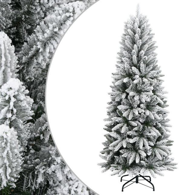 kunstigt juletræ med sne 210 cm PVC og PE