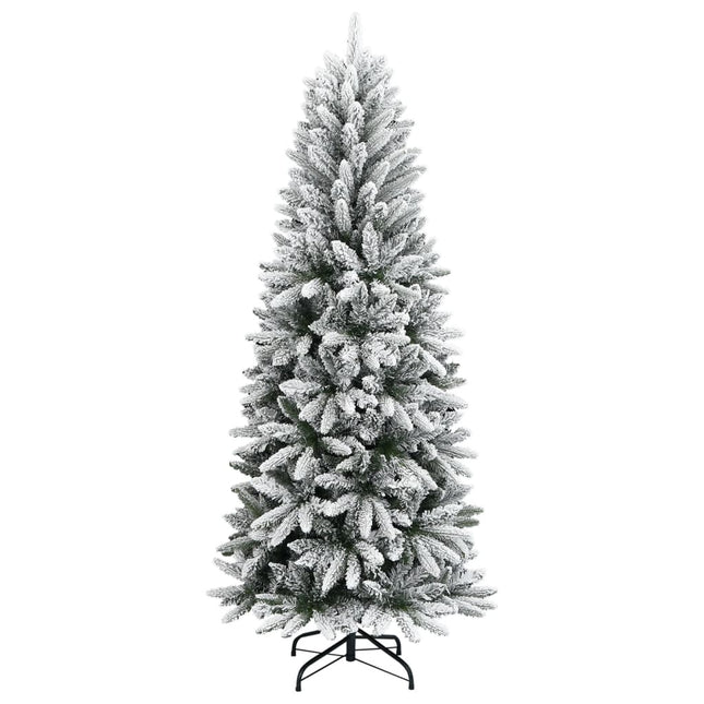 kunstigt juletræ med sne 210 cm PVC og PE