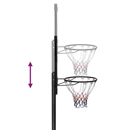 basketballstativ med plade 256-361 cm polycarbonat transparent