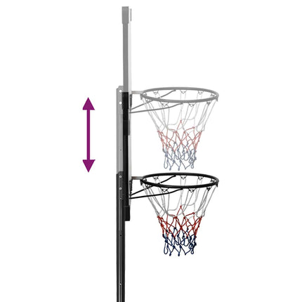 basketballstativ med plade 235-305 cm polycarbonat transparent