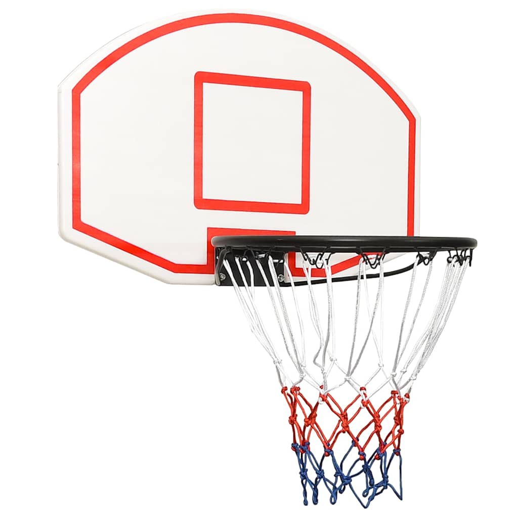 basketballkurv med plade 71x45x2 cm polyethylen hvid billede