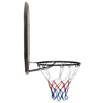 basketballkurv med plade 109x71x3 cm polyethylen sort