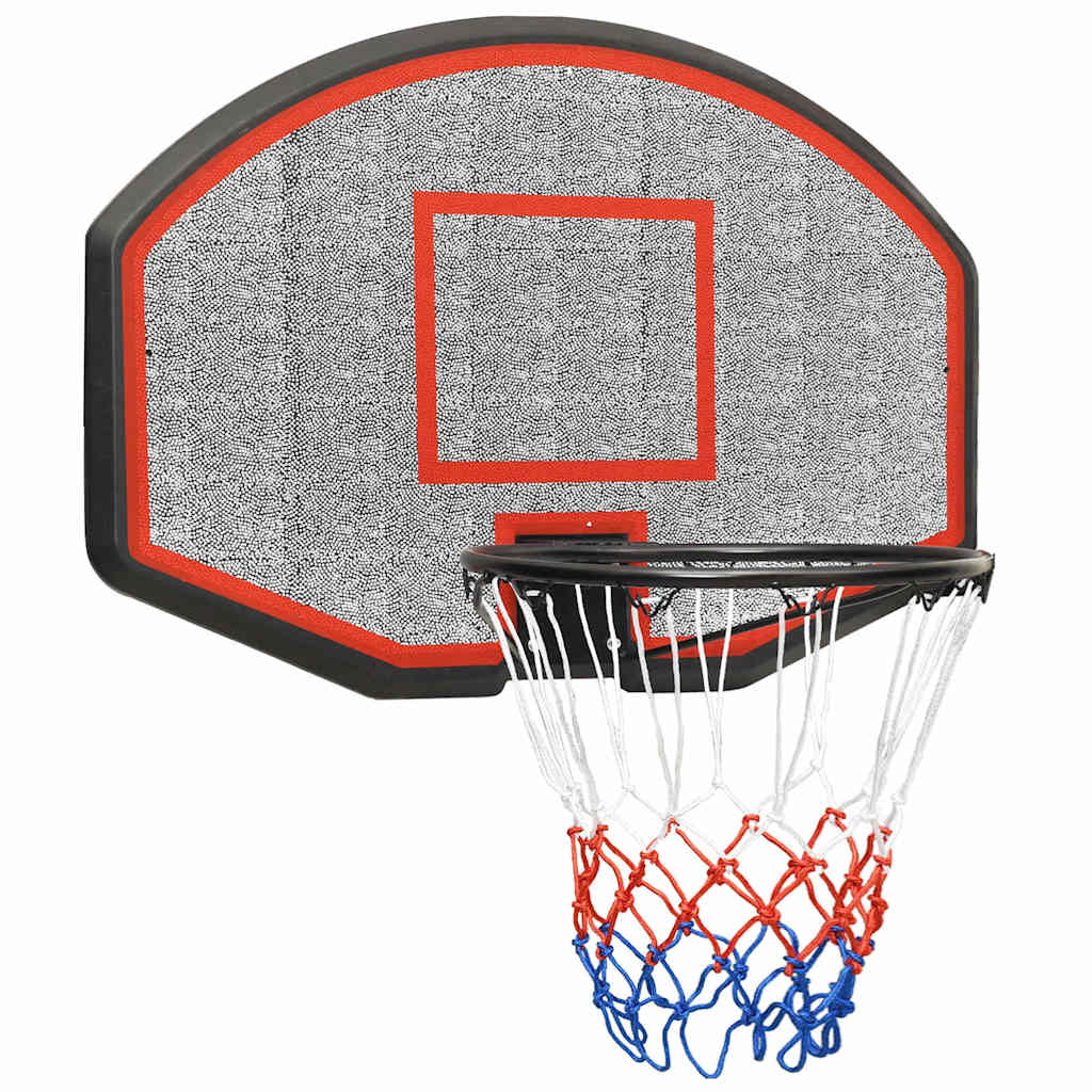 basketballkurv med plade 71x45x2 cm polyethylen sort
