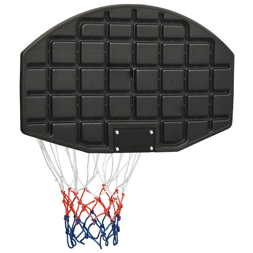 basketballkurv med plade 71x45x2 cm polyethylen sort