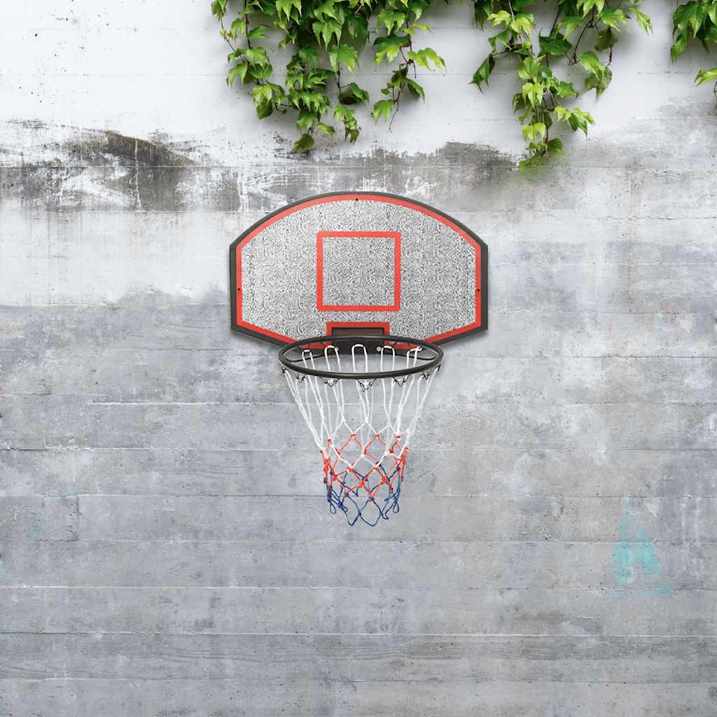 basketballkurv med plade 71x45x2 cm polyethylen sort billede