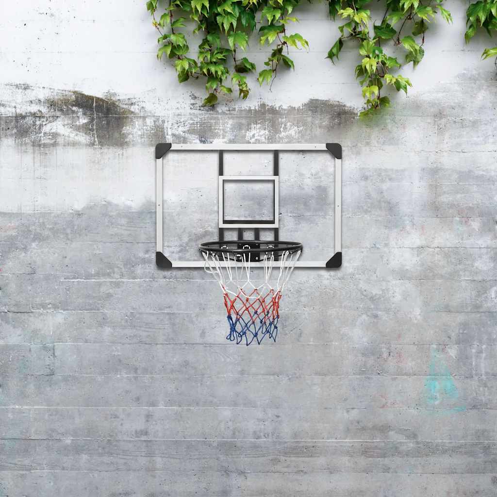 basketballkurv med plade 90x60x2,5 cm polycarbonat transparent