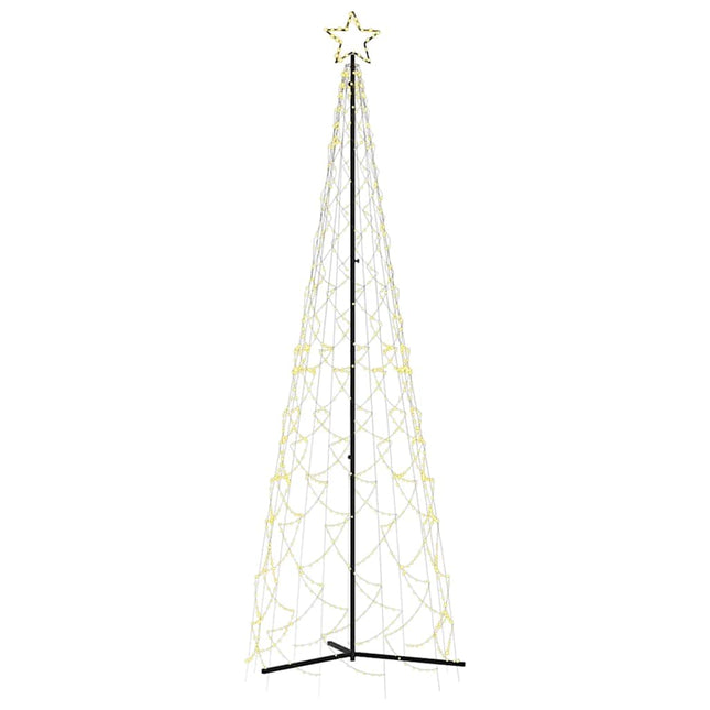 juletræ med kogle, varm hvid, 500 LED'er, 100x300 cm
