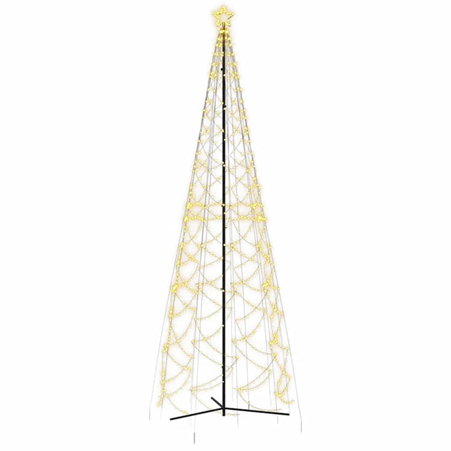 juletræ med kogle, varm hvid, 1400 LED'er, 160x500 cm