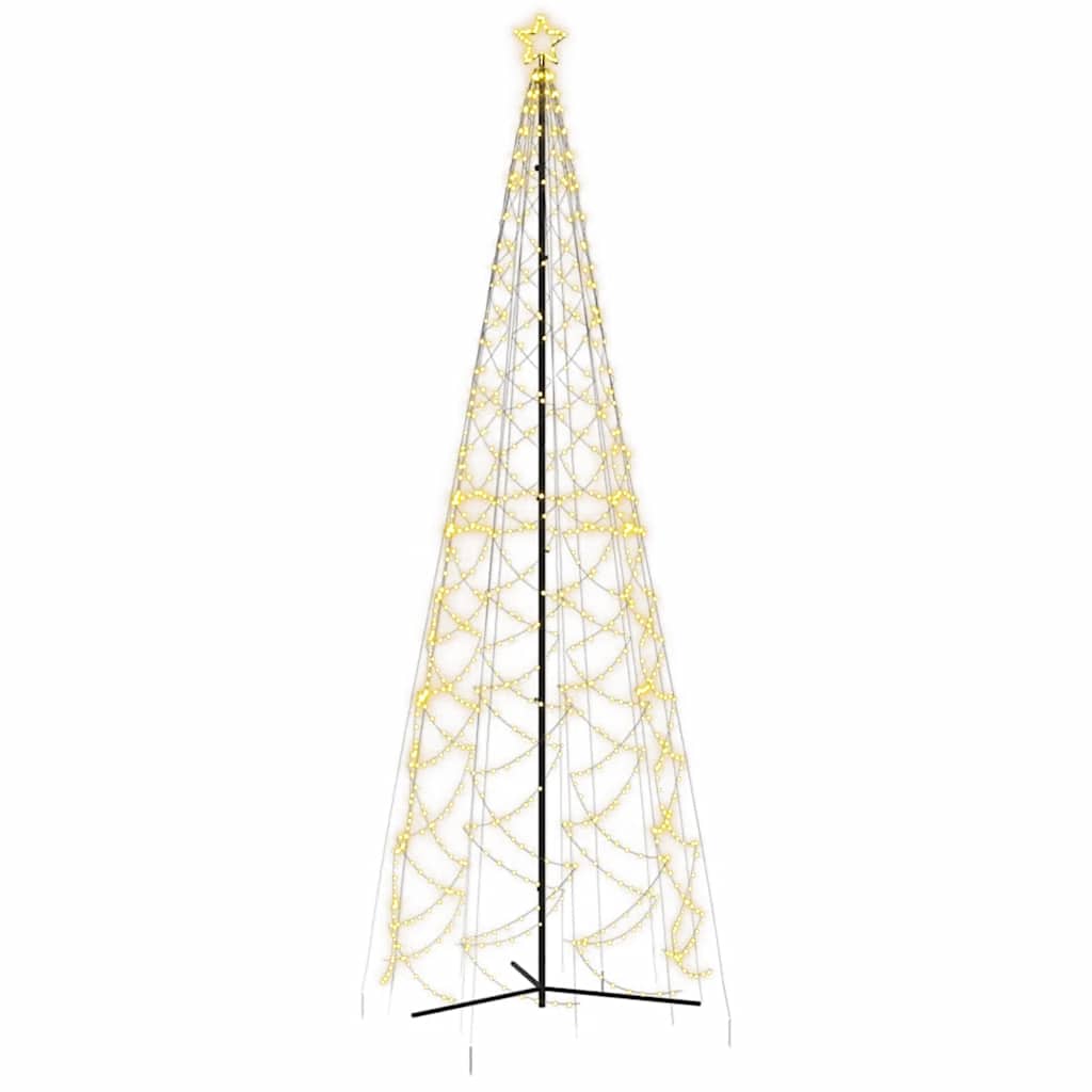 juletræ med kogle, varm hvid, 1400 LED'er, 160x500 cm