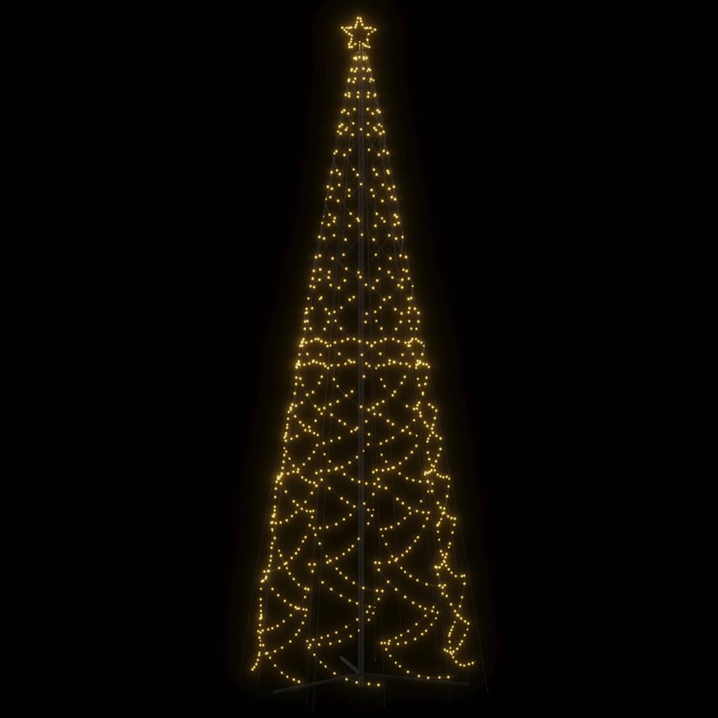 juletræ med kogle, varm hvid, 1400 LED'er, 160x500 cm