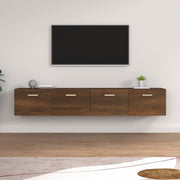 vægskabe 2 stk. 100x36,5x35 cm konstrueret træ brun egetræ