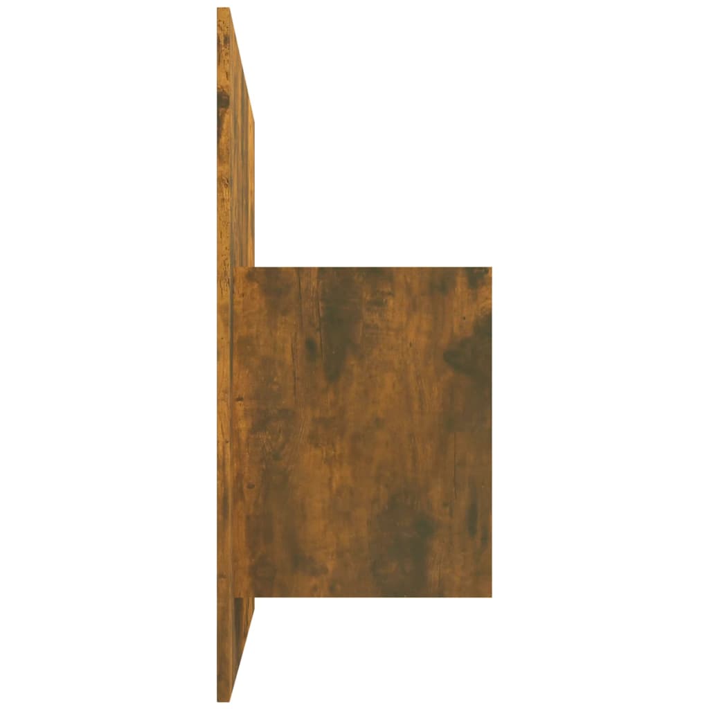 sengegavl med opbevaring konstrueret træ røget egetræsfinish