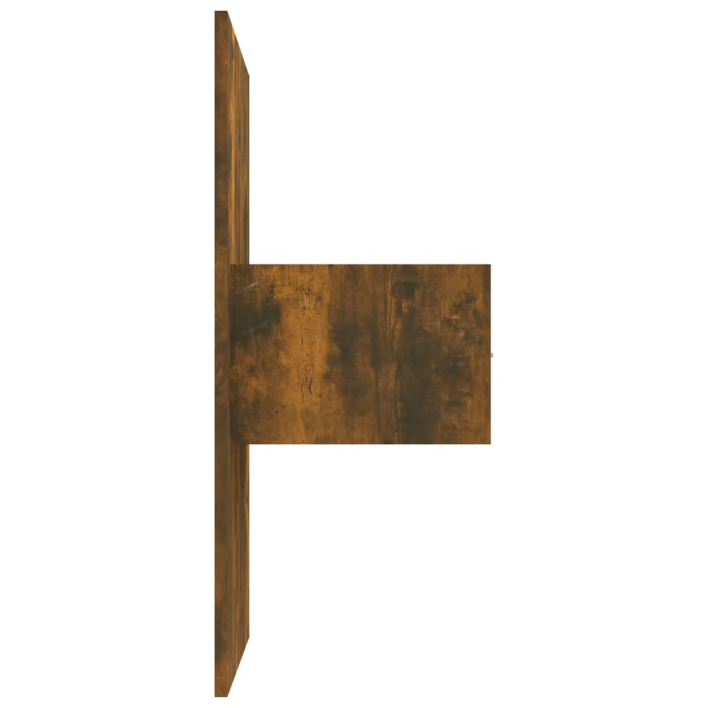 sengegavl med opbevaring konstrueret træ røget egetræsfinish