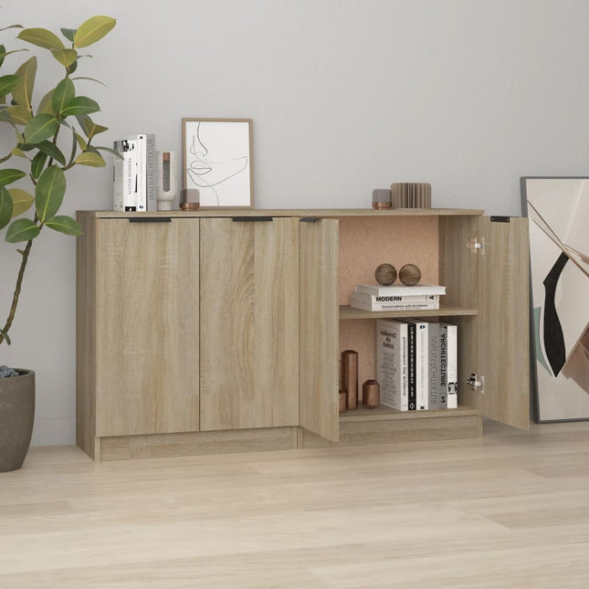 skænke 2 stk. 60x30x70 cm konstrueret træ sonoma-eg