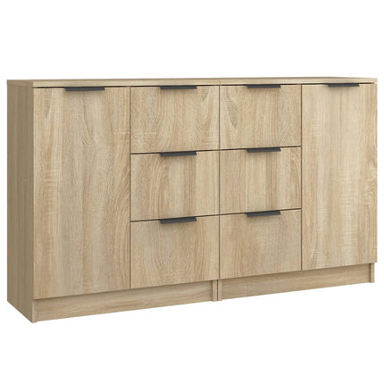 skænke 2 stk. 60x30x70 cm konstrueret træ sonoma-eg