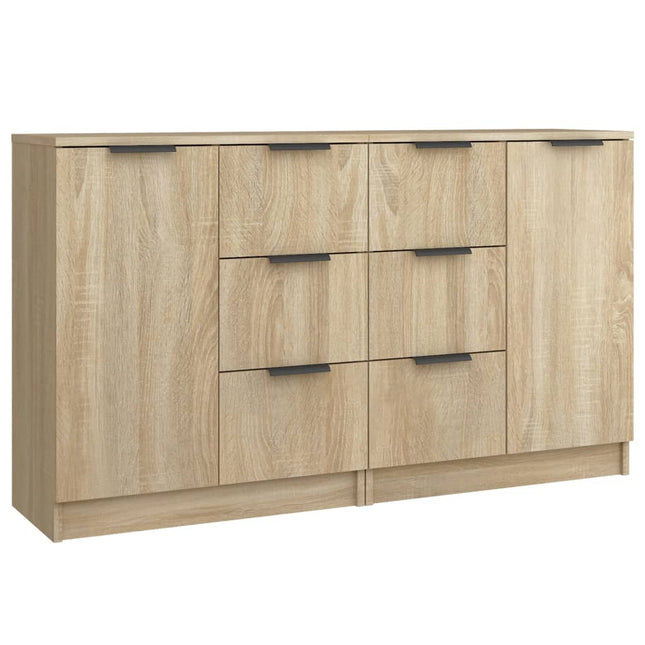 skænke 2 stk. 60x30x70 cm konstrueret træ sonoma-eg